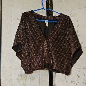 Black and Red Cropped Cardigan Sweater